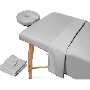 Zylo® Massagetafel Hoeslaken - Massagetafel - Massagetafel Inklapbaar - Lichtgrijs - 245cm x 155cm x 1cm