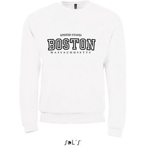Sweatshirt 2-200 Boston-Massachusetss - Wit, 4xL