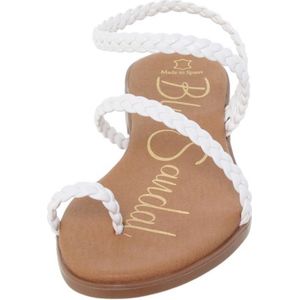 Moderne witte Sandalen voor dames met gekruiste bandjes