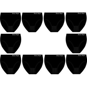 Sweet Angel Zwarte Dames Slips 10pack Maat XXL