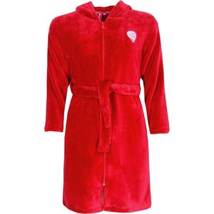 AnnaRebella Meisjes Badjas - Kamerjas - Fleece - Rood- Maat 176