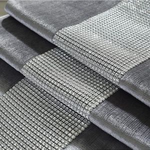 tafelloper 32 x 180 cm glitter tafelloper zilver diamant table runner voor keukentafel, koffietafel, commode, wijnkastdecoratie (180 cm, grijs)