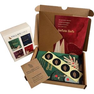 Tallies Cards - Wenskaarten - Decemberbox - Set van 8 wenskaarten - Inclusief kraft envelop - 100% Duurzaam