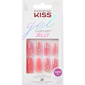 Kiss Gellak Jelly Fantasy Nails - Kunstnagels - 28 stuks - Nepnagels - Be Jelly