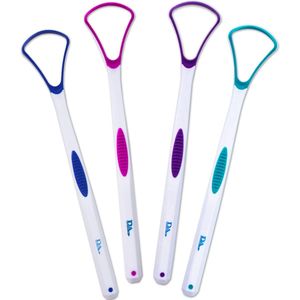 Tongschraper Set van 4 - Zacht Siliconen Hoofd voor Optimale Mondhygiëne