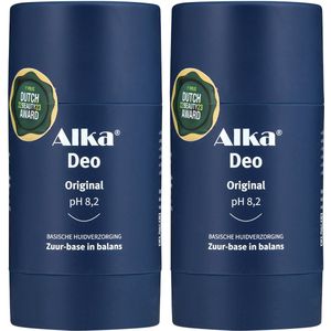Alka® Deo 2x 75ml - Basische Deo pH 8,2 - Vegan & Natuurlijke en Gezonde Deodorant - 0% Aluminium - Deodorant Stick - Unisex