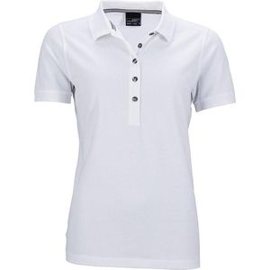 James and Nicholson Vrouwen/dames Pima Polo (Wit)