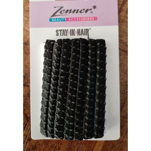 Zenner Elastieken Stay in Hair - Zwart 7 stuks - haarelastieken met rubber - 7 cm diameter - elastiekjes