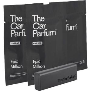 The Car Parfum Auto Parfum - 3 Navullingen - Auto Geur Met Houder - The CarBar Zwart - Auto Geurverfrisser - Epic Million Set