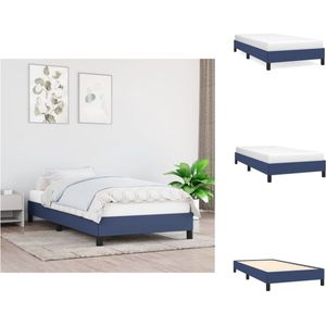 vidaXL Bed Frame - Blauw - 203 x 103 x 25 cm - Stof (100% polyester) - Multiplex - Geschikte matras- 100 x 200 cm - Bed