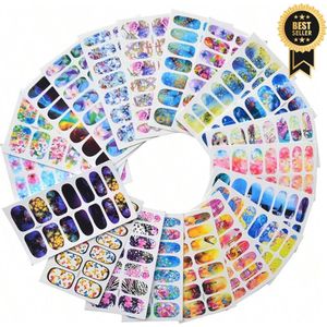 GUAPÀ® Nagelstickers & Nail wraps - Nail Art - Nagel Folie - Diverse kleuren Nail Wrap - 20 Vellen Nagelstickers - Diverse nagelstickers - Nagellak folie - 20 stuks diverse Nagellak Wraps