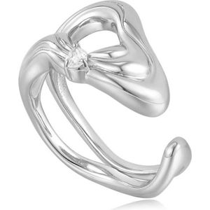 Ania Haie AH R050-02H Taking Shape Dames Ring - Minimalistische ring - Sieraad - Zilver - 925 Zilver - 10 mm breed
