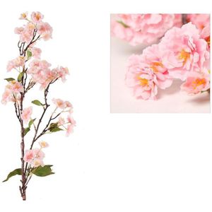 Prunus kunstbloemen kunsttak XXL - Roze - 130 cm
