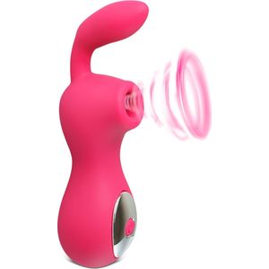 Double Fuction Suction Vibrator Pocketslim - Oplaadbaar - Stimulerend voor clitoris - Spannend voor koppels - Stimulerend voor vrouwen - Sex speeltjes - Sex toys - Erotiek - Sexspelletjes voor M & V - USB - Seksspeeltjes - Stimulator - Vibrator