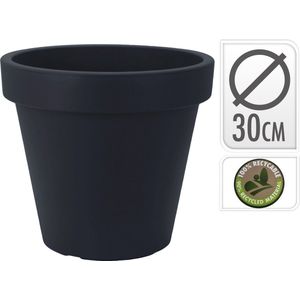 Oneiro Luxe Bloempot BLOEMPOT EK ROND DIA 30CM ANTRACIET – hotel chique - binnen ––– accessoires – tuin – decoratie – bloemen – mat – glans – industrieel - droogbloemen