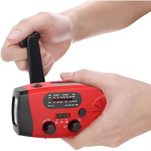 Noodradio solar opwindbaar - USB - Radio op batterijen (accu) - Radio voor rampen - Powerbak zonneenergie