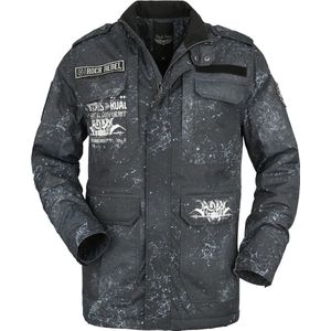 Rock Rebel by EMP grijs overgangsjack met patches - Heren - S