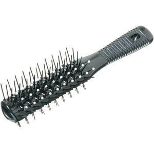 Dubbelzijdige tunnelborstel voor haarverzorging - Zwart