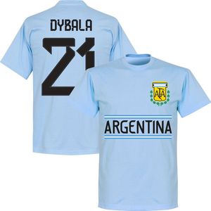 Argentinië Dybala 21 Team T-Shirt - Lichtblauw - M