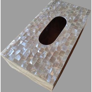 Tissue box Mother of pearl tissuebox shell box parelmoer parels zakdoekhouder