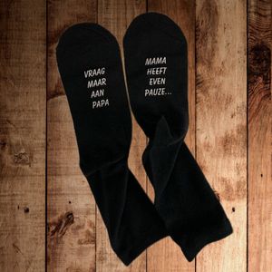 Sokken Vraag maar aan papa, Mama heeft even pauze