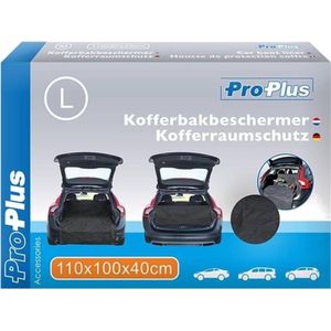 ProPlus Kofferbakbescherming - 110 x 100 x 40 cm - Kofferbakbeschermdeken - Verhoogde Zijstukken - Waterafstotend - Antislip - Hondendeken - L - Zwart