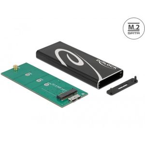 Delock - Externe Behuizing - Zwart - Aluminium - Voor M.2 SATA SSD
