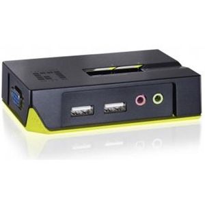 LevelOne - KVM-0221 - KVM-Switch - Zwart - 2-poorts met Audio Ondersteuning