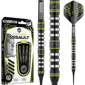 WINMAU - Michael van Gerwen MvG Assault: Softip Tungsten Dartpijlen Professioneel - 18 gram vat, 20 gram totaal gewicht