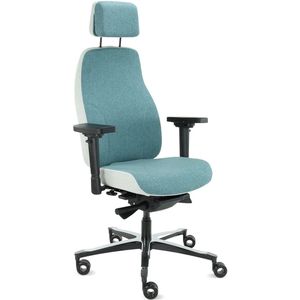06Z Elvio – High-End Ergonomische Stoel met hoofdsteun in Grijs