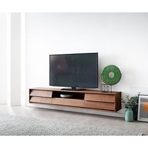 TV-Meubel Eloi Acacia Bruin 200x35 cm 2 Deuren 1 Lade Zwevend