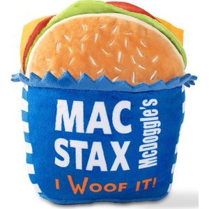 Petshop by Fringe Studio 289738 McDoggles Mac Stax - Speelgoed voor dieren - honden speelgoed – honden knuffel – honden speeltje – honden speelgoed knuffel - hondenspeelgoed piep - hondenspeelgoed bijten