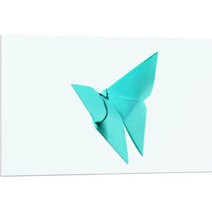 PVC Schuimplaat- Blauw Gevouwen Papieren Vlinder - 90x60 cm Foto op PVC Schuimplaat