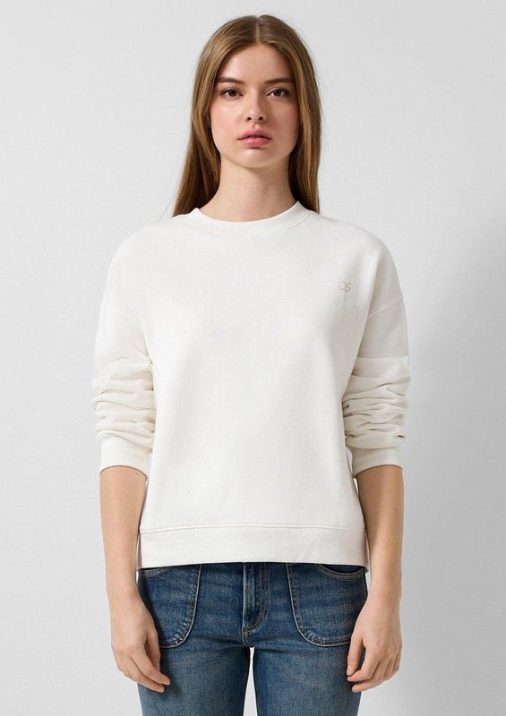 QS Sweatshirt  crème / rood