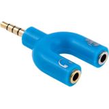 Let op type!! 3.5mm Stereo mannetje naar 3.5mm vrouwtje hoofdtelefoon & microfoon Splitter Adapter (blauw)