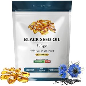 Black Seed Oil Capsules 90 Stuks | 1800mg per Dag | Vegetarisch | Hoogwaardige Koudgeperste Zwarte Komijnolie Capsules | Zwartzaadolie | Nigella Sativa | Zonder Gelatine