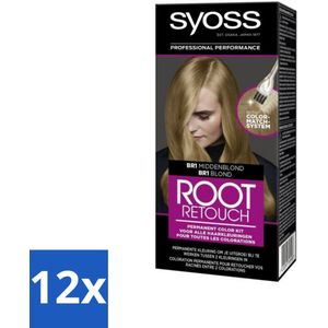 Syoss - Haarverf - Root Touch-up - BR1 Middenblond - 1 Haarkleuring - Voordeelverpakking - 12 stuks
