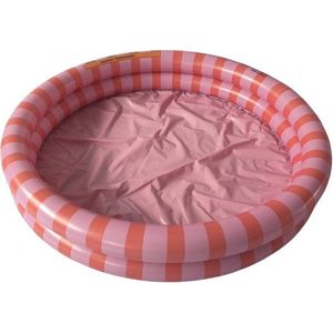 Swim Essentials Opblaasbaar Zwembad - Baby & Kinder Zwembad - Oranje/Rood Gestreept - Ø 100 cm
