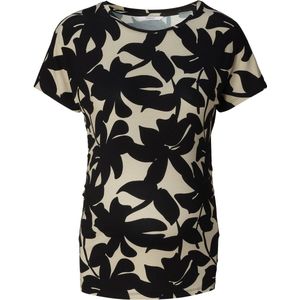 Noppies Gebloemd Zwangerschaps- en Voedingstop Ilya Zwart/Ecru