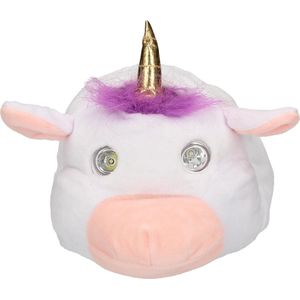 Headlites Unicorn Muts met Lampen – 18x22x1cm | Eenhoorn Hoofddeksel met Koplampen | Festivalwear met Lichten | Zaklampen