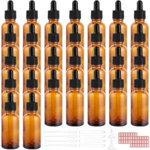 Brown Glas Fles 30 ml - Glazen Doser Fles - Bruine Apothekersfles Set - Inclusief