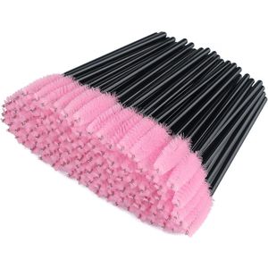 Mascara Borsteltjes - Wegwerp Wimper - Hygiënisch voor Oogverzorging - 100 Stukken - Zwart + Roze