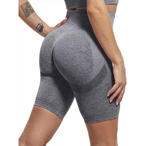 Korte Sportlegging dames - Sportkleding dames - Korte Sportbroek dames - Sportlegging - Shape legging -Tiktok legging - Sportlegging dames high waist - Hardloopbroek dames - yoga legging dames - Grijs Maat S