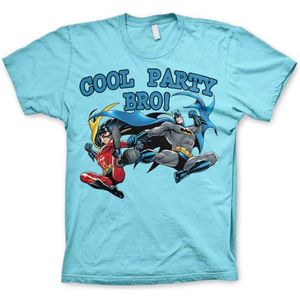 DC Comics Batman Heren Tshirt -S- Cool Party Bro! Blauw