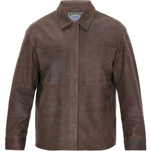 DreiMaster - Leren Jas - Zwart - Met Klassieke Kraag en Lange Mouwen