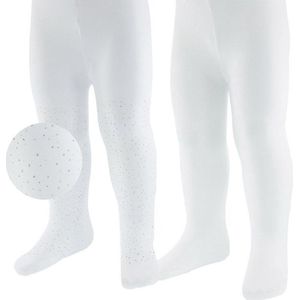 Soft Touch 2-pack Babypanty's - wit met zilveren glitterstipjes en effen wit-74/86