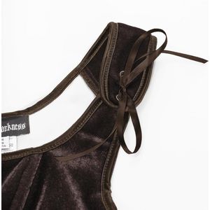 Dameskorset met middeleeuwse en renaissance-stijl, velours bustier met vetersluiting