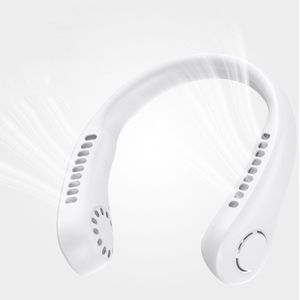 Draagbare, bladloze nekventilator - 1200 mAh slimme, stille ventilator - IJskeramische warmteafvoer - Stille nekventilator - Voor mannen en vrouwen - Kantoor- en buitenactiviteiten (wit)