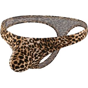 LekkerStout Luipaard String - Tanga - Bruin - Sexy Herenondergoed | M | ( LS146 )