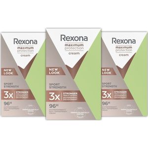 Rexona Deo Creme - Maximum Protection Sport Strength - 3 x 45 ml